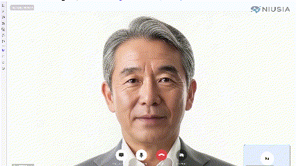 AI社長と対話中のGIF